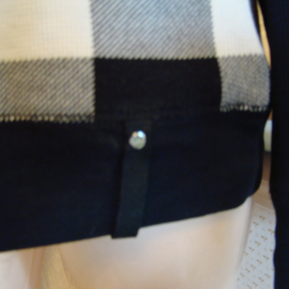 Ralph Lauren Black and Cream  Buffalo Check Long Sleeve Hoodie Shirt, Size L - Picture 8 of 9